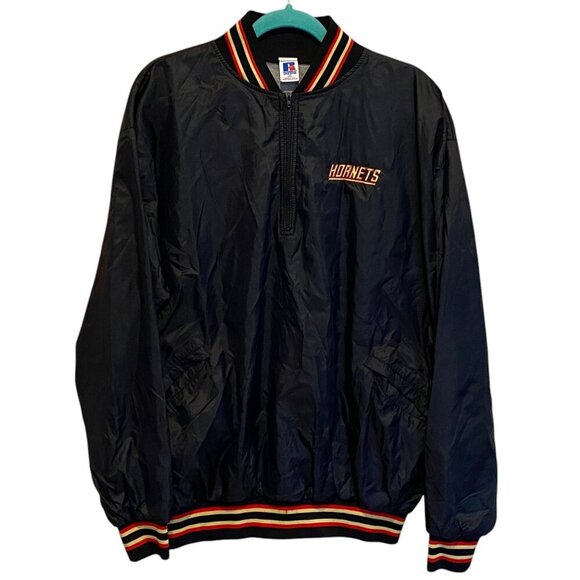 Vintage Charlotte Hornets 1/4 Zip Pullover Jacket Mens 2XL Russell Athletic - Picture 1 of 7